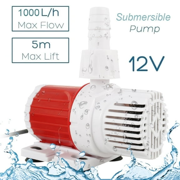 Submersible Water Pump DC 12V 1000L/H 10W Fountain Water Pump with 16.4ft High Lift