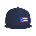 thumbnail image 2 of DouZhe Flat Brim Cap Snapback Hat, Puerto Rico Flag Prints Adjustable Blue Adult Baseball Cap, 2 of 7