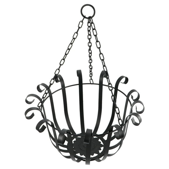 2 Count Hanging Basket Indoor Plant Rack Shelf Coat Hangers Retro Decor Black