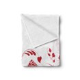 thumbnail image 2 of Valentine's Day Soft Flannel Fleece Throw Blanket, Floral Nature Inspired Frame with Heart Shaped Blooms Garden of Romance, Cozy Plush for Indoor and Outdoor Use, 60" x 80", White Red, by Ambesonne, 2 of 5
