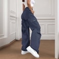 thumbnail image 2 of Women's Pants Fashion Casual Pants For Women Work : Casual Loose Wide Leg Outdoor High Waisted Trendy Multi Pocket Work, 2 of 4