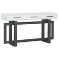 thumbnail image 3 of GZXS Modern Entryway Console Table with 3 Drawers, 57'' Wooden Sofa Table for Living Room, Hallway, Corridor, or Foyer (White+Gray), 3 of 8