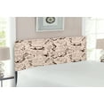 thumbnail image 2 of Beige Headboard, Contemporary Illustration of Marine Animals in Retro Style Octopus Crab Seahorse Art, Upholstered Decorative Metal Bed Headboard with Memory Foam, Full Size, Beige Brown, by Ambesonne, 2 of 4