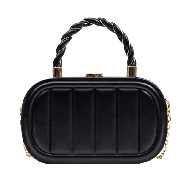 Bolso con caja de cadena, bolso cruzado, bolso cruzado para mujer, bolso de mano escolar para fiesta de graduación, bolso cuadrado pequeño de viaje Negro Yinane Bolso de hombro