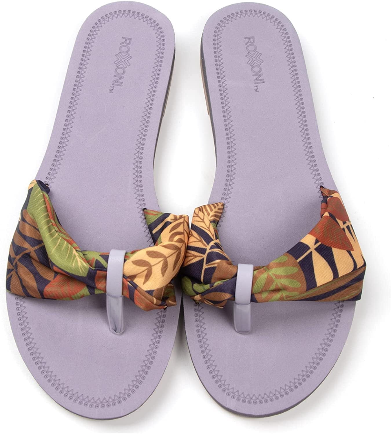 Women’s Floral Lace Strap Sandals – Boho Summer Slides with Colorful Flower Pattern, Trendy Indoor & Outdoor Casual Sandals