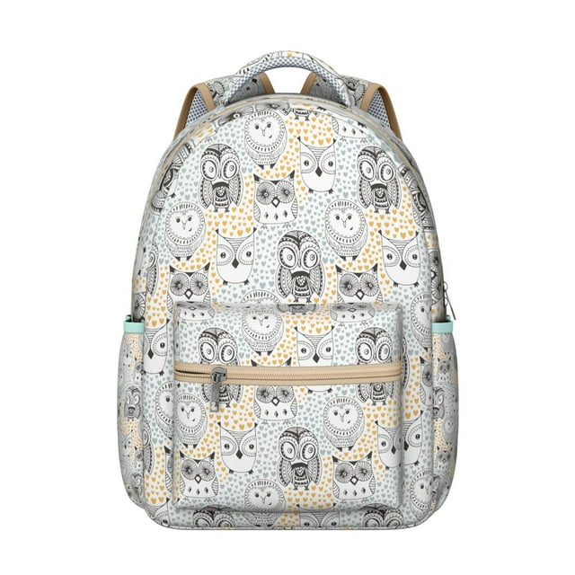 Big Eyes Owl Pattern Student’s Backpack Wear-Resistant, Waterproof, Adjustable Strap School Bag with Breathable Padding, Multifunctional for Sports, Camping, Travel, and Daily Use