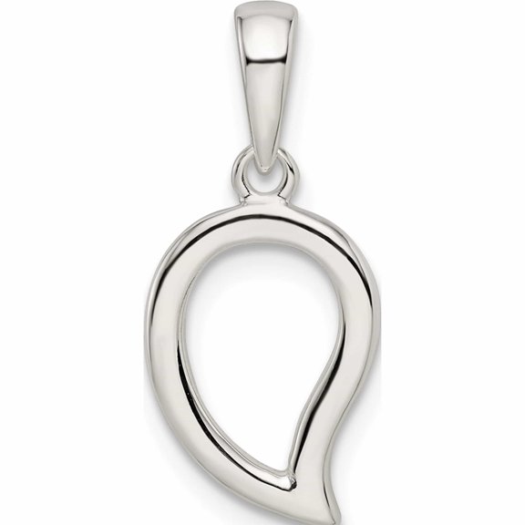 Sterling Silver Polished Open Center Leaf Pendant Made In Thailand -Jewelry By Sweet Pea