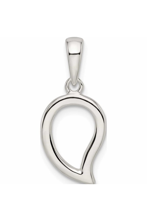 Sterling Silver Polished Open Center Leaf Pendant Made In Thailand -Jewelry By Sweet Pea