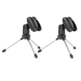 thumbnail image 3 of 2-Pack Foldable Metal Microphone Tripod Stand for Tabletop Use, Adjustable Mic Holder for Studio and Podcast, 3 of 10