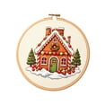 thumbnail image 2 of DIY Christmas Embroidery Cross Stitch Kit, Pre-Printed Xmas Art Pattern, Includes Embroidery Fabric and Full Tool Set, Handmade Craft for Home Wall Hanging and Seasonal Present, 2 of 5