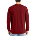 thumbnail image 2 of Felirenzacia Men's V Neck Sweatshirt, Casual Lightweight Cotton Long Sleeve Pullover Shirt Top,Wine,S, 2 of 6