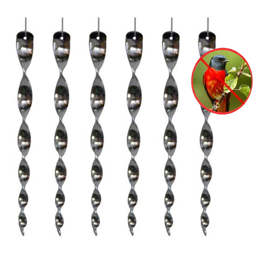 Wind Twisting Scare Rods Hanging Bird Repellents, Outdoor Spinner Deterrent Device for Scare
