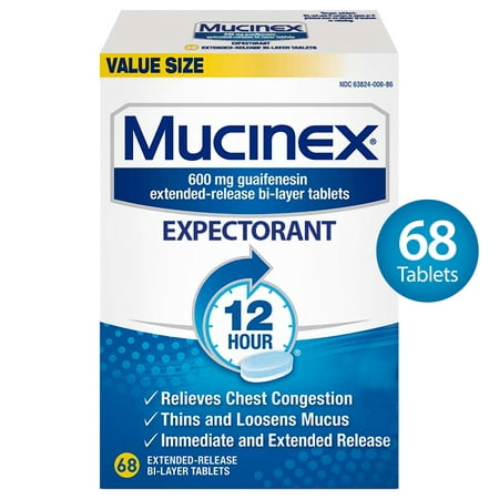 Mucinex 12-Hour Expectorant 68 Tabs