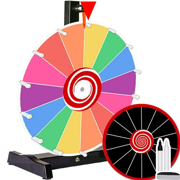 FLYFRY Prize Wheel Color Acrylic Dry Erase for Fundraisers, Loud Clacker, True Motion Spin, Tabletop Spinner Party Event Casino (12 inch)