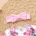 thumbnail image 5 of Fesfesfes Newborn Infant Baby Bodysuit Girls Ruffles Romper Tops Floral Shorts Outfits Headband Set, 5 of 9