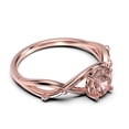 thumbnail image 2 of Spectacular And Decorative Rings Boho & hippie 1.10 Carat Round Cut Morganite And Diamond Moissanite Engagement Ring, Unique Wedding Ring in 10k Solid Rose Gold, Promise Ring, Lovely Gift, 2 of 3