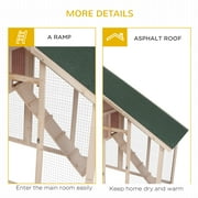 Pawhut 55 L 2-tier Wood Rabbit Hutch Backyard Cage Small Animal House with Ramp and Outdoor Run