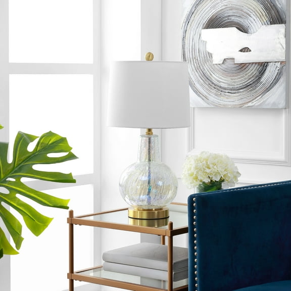 Safavieh Alvaro Diamond Engraved 18.5 in. H Table Lamp, Wash Grey