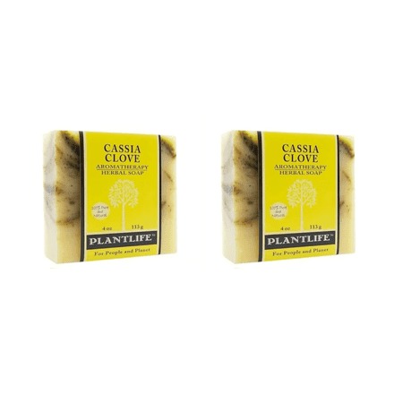 Plantlife Cassia Clove Bar Soap 2 Pack, 4 oz Each – Moisturizing, Plant-Based, Made in California