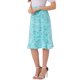 thumbnail image 4 of Faldas midi florales para mujer Inspire Chic, con volantes, de cintura alta, fluidas, en línea A, con abertura, de longitud hasta la rodilla, tamaño XS, azul lago, 4 of 6