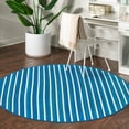 thumbnail image 3 of RugPal Solid/Striped Brezoi Collection Area Rug 7' Round - Blue-White, 3 of 5
