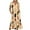 Khaki, variant on Penkiiy Women's Summer Casual Short Sleeve Crewneck Feather Print Swing Dress Flowy Tiered Maxi Beach Dress with Pockets L White