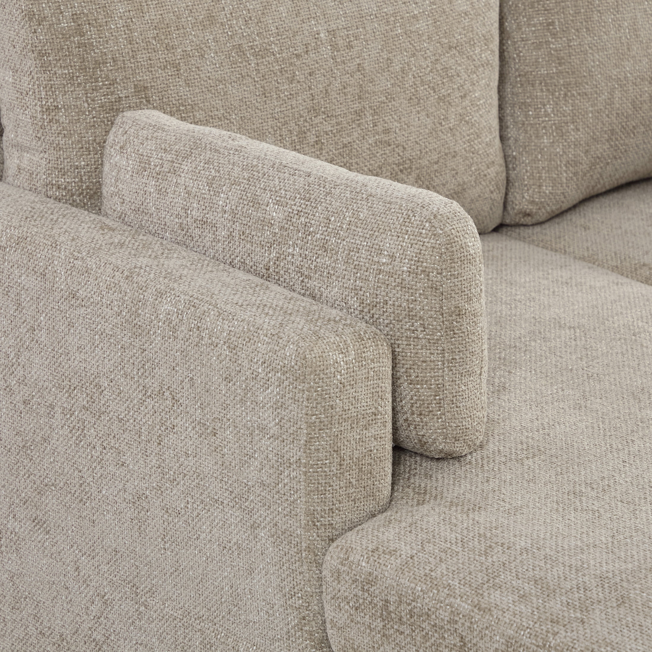 Noble House Norris 64" Chenille Modular Sofa Bed, Oversized Sleeper with Cushions & Metal Legs for Living Room, Taupe