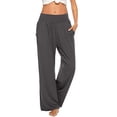 thumbnail image 1 of Sunloudy Pantalones casuales de pierna ancha para mujer, pantalones sueltos de longitud completa de cintura media de color sólido con bolsillo para damas, S / M / L / XL / XXL Sunloudy  moda, 1 of 6