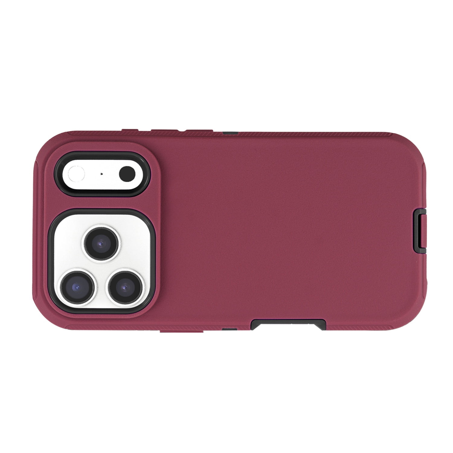 Heavy Duty Drop Resistant Case for iPhone 17 Pro Max - Maroon and Black