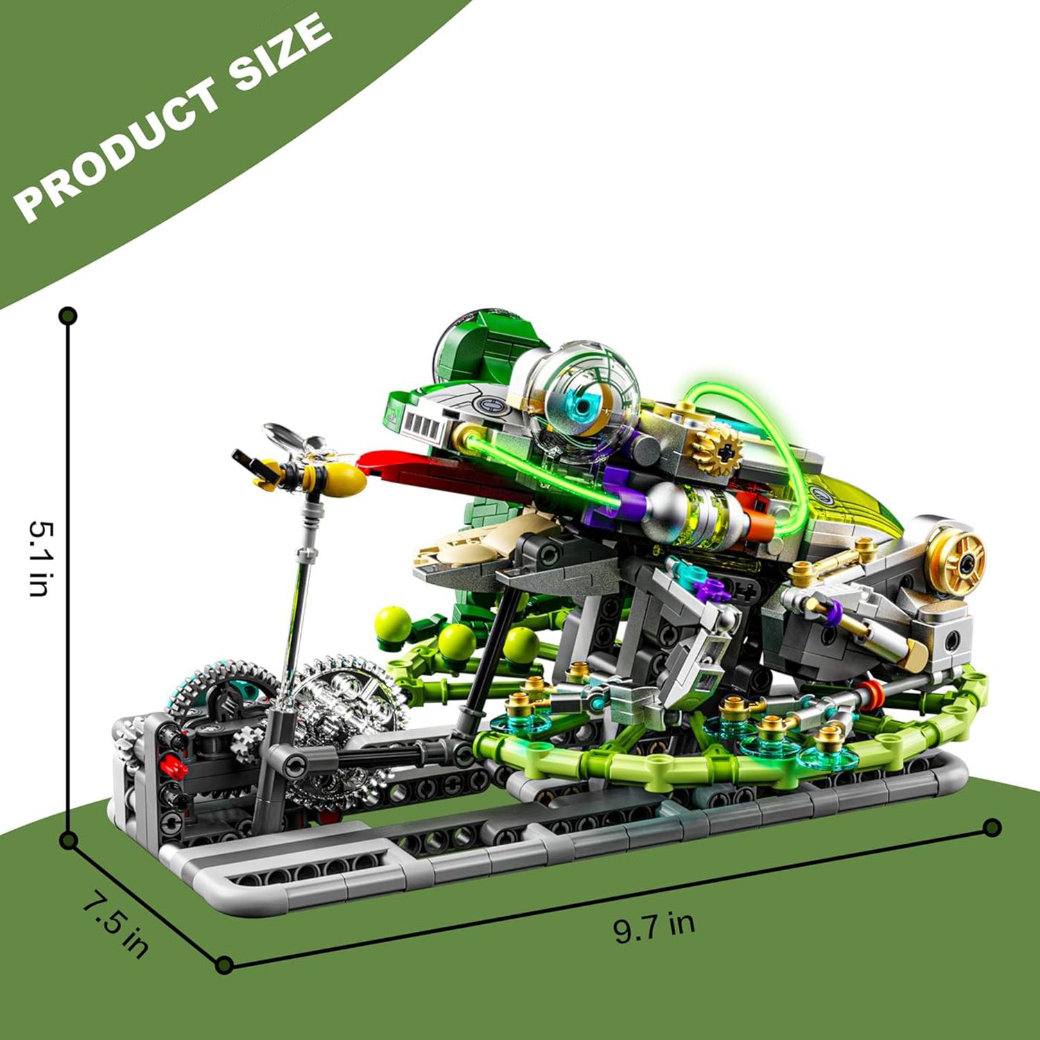 Goirzi 898Pcs Mechanical Frog Building Blocks Set - Animals Building Blocks Toys for Kids and Adults