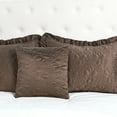 thumbnail image 4 of Home Soft Things 4 Piece Ruffle Matte Satin Bedspread Set - Chocolate - Queen (60" x 80" + 24"), 4 of 7