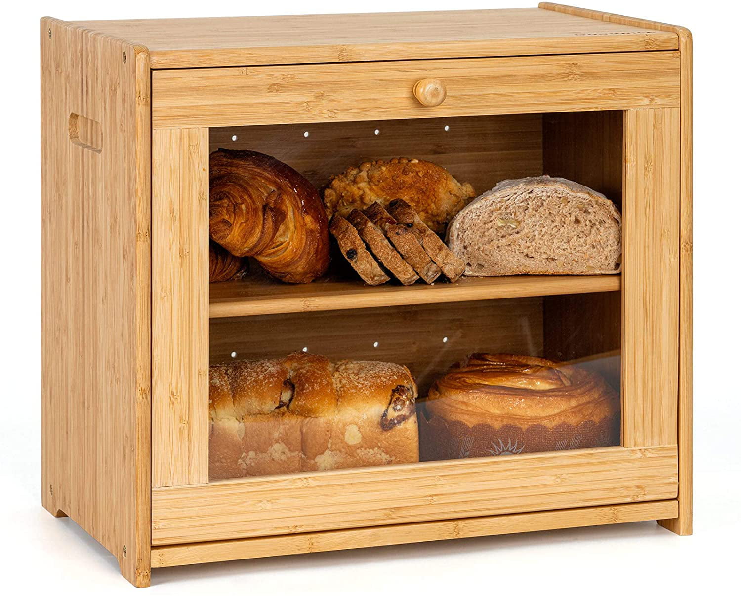 Large Bread Bin Countertop Kitchen Storage Container Removable Layer Bread Box 