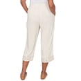 thumbnail image 2 of Alfred Dunner Womens Petite Crochet Trim Linen Capri, 2 of 4
