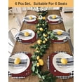thumbnail image 4 of 15 Inch Round Placemats Set of 6, Red Kitchen Chef Non Slip Heat Insulation PP Table Mats, Black Plaid Gourmet Food Vintage Washable Place Mats for Kitchen Dining Party Table Decor, 4 of 7