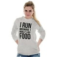 thumbnail image 3 of I Run Because I Like Food Cardio Joke Plus Size Long Sleeve Graphic Tee Shirt Brisco Brands 3X, 3 of 5