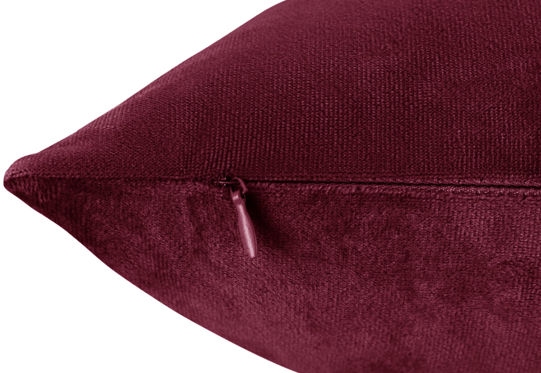 Clara Clark Plush Solid Decorative Microfiber Square Throw Pillow Cover with Throw Pillow Insert for Couch, Red, 22"x22"", 4 Piece Decorative Soft Throw Pillow Set