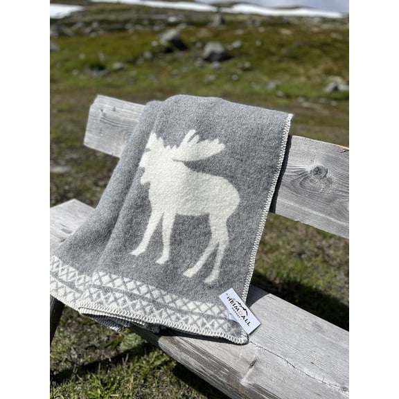 Heimdall Norway Elk Grey Pure New Wool Blanket 0000