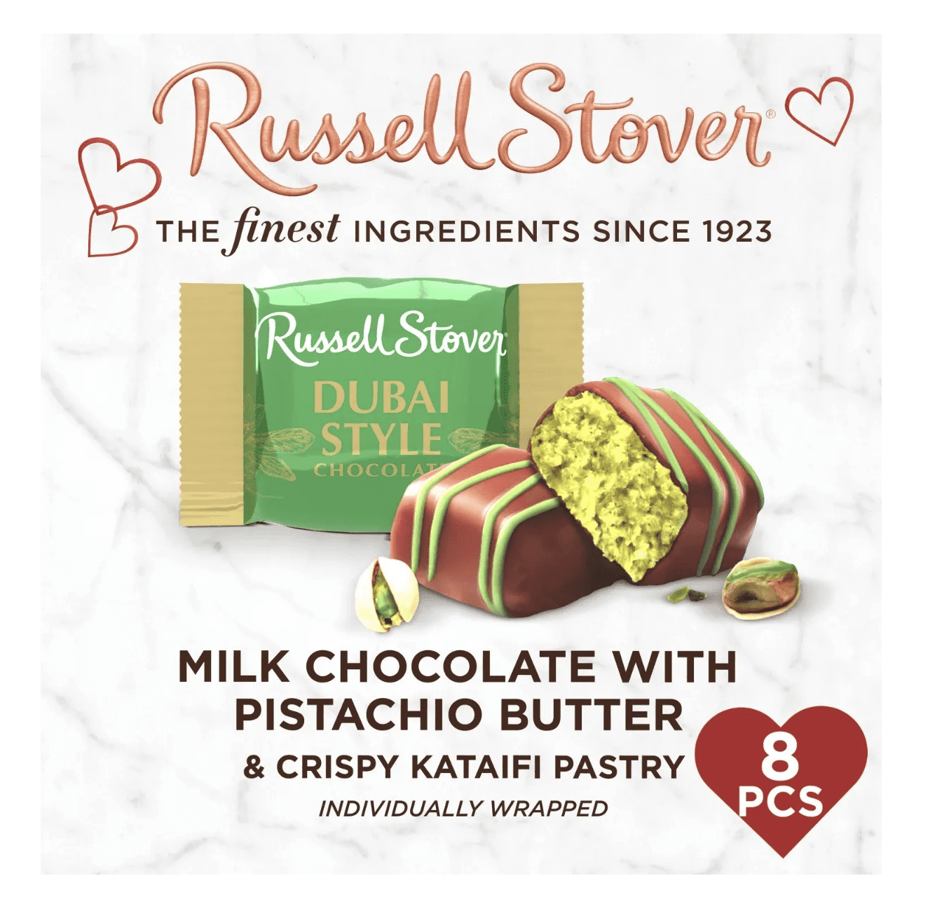 HEART Dubai Style & スイーツセット Russell Stover Dubai Style Chocolate Heart Gift Box, 8 Pieces