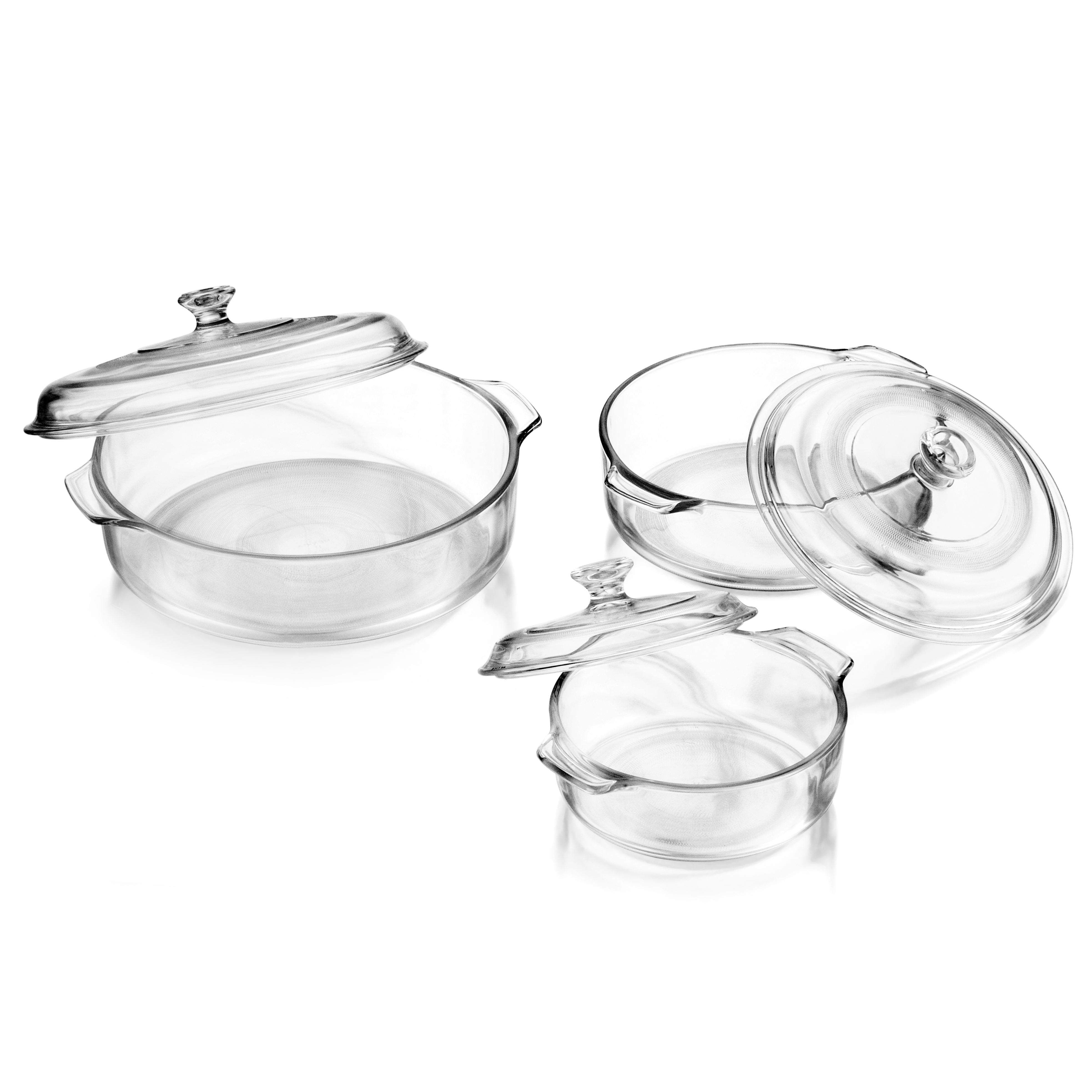 Libbey Baker's Basics Clear Glass Mixing Bowl with Lid (Set of 3