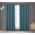 thumbnail image 2 of S4sassy Cotton Duck Floral Damask Blue Set of 2 Panel Eyelet Bed Room Door Curtains Drapes- 54x90 Inches, 2 of 5