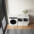 thumbnail image 2 of New Tilt Out Trash Can Cabinet for Removable 2 Bins, Hidden Recycle Garbage Bin Enclosure, Wooden Double Laundry Cabinet for Kitchen, Bathroom, Laundry Room, 2 of 8