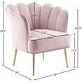 thumbnail image 4 of Meridian Furniture Jester Pink Velvet Accent Chair with Gold Iron Legs, 4 of 5
