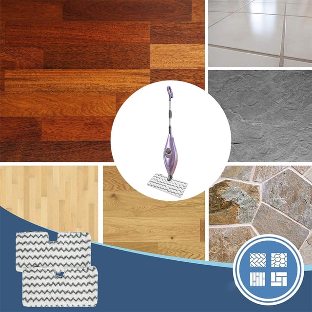 Paños reutilizables de microfibra para trapeador con tiras de fregado para pisos de madera, baldosas y vinilo, 32x19 cm, blancos, lavables, juego de 2