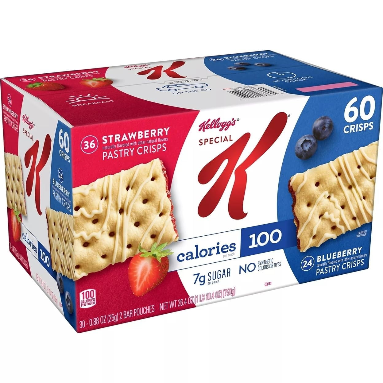 Kelloggs Special K Pastry Crisps Strawberry&Blueberry Variety 26.4Oz Packaging May Vary