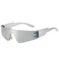 thumbnail image 1 of TIEVOSA Lunettes de Soleil Style Punk UniRimless Design à Carreaux Oeil Mode Coloré (Blanc), 1 of 4