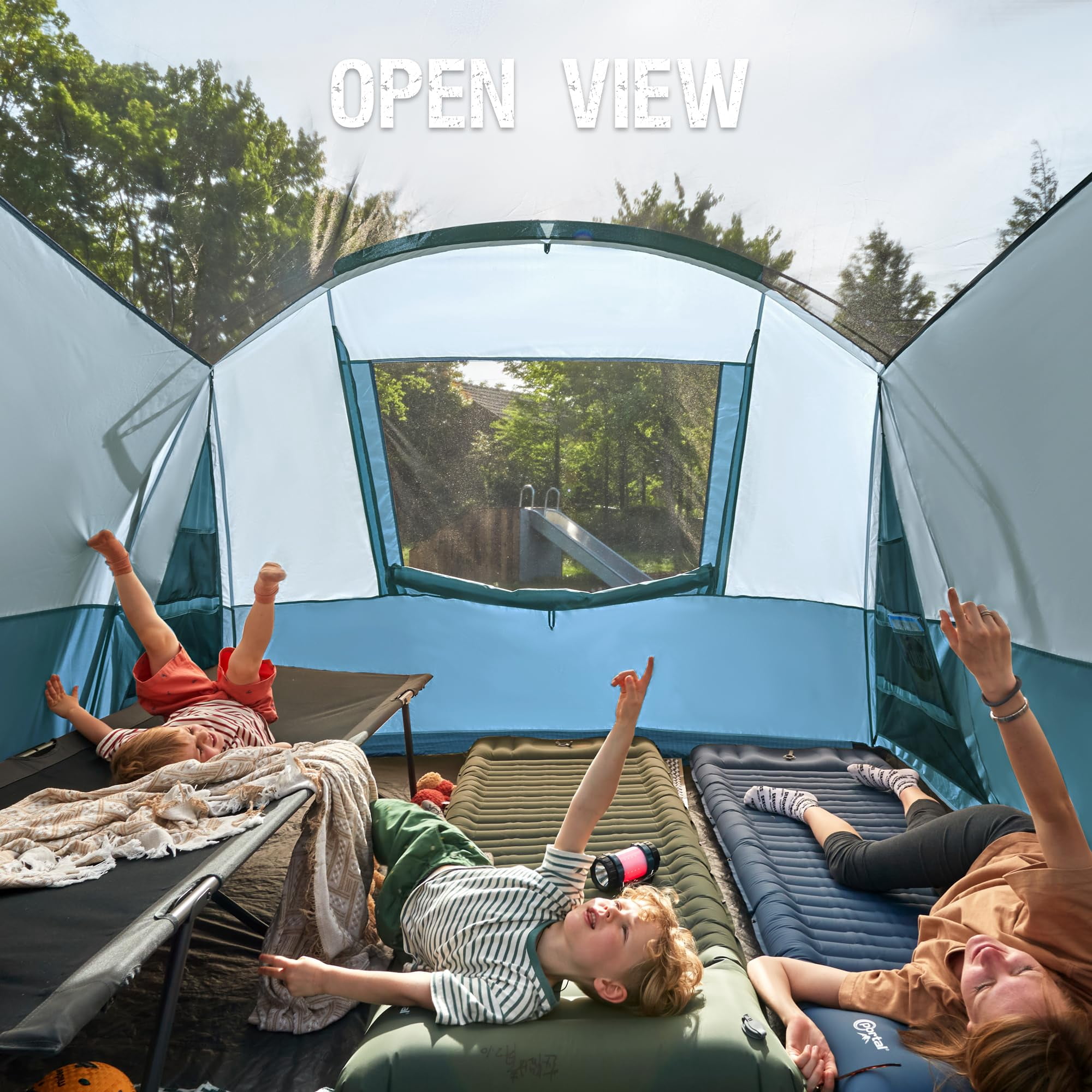 PORTAL Family Camping Tent for 6/8/10 People with Screen Room Water Resistant Rainfly Ideal for Outdoor Camping Parties