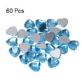 thumbnail image 3 of Uxcell 60 Pcs Acrylic Heart Rhinestone 15mm Flat Back Plastic Gems for Jewelry Making, Light Blue, 3 of 6