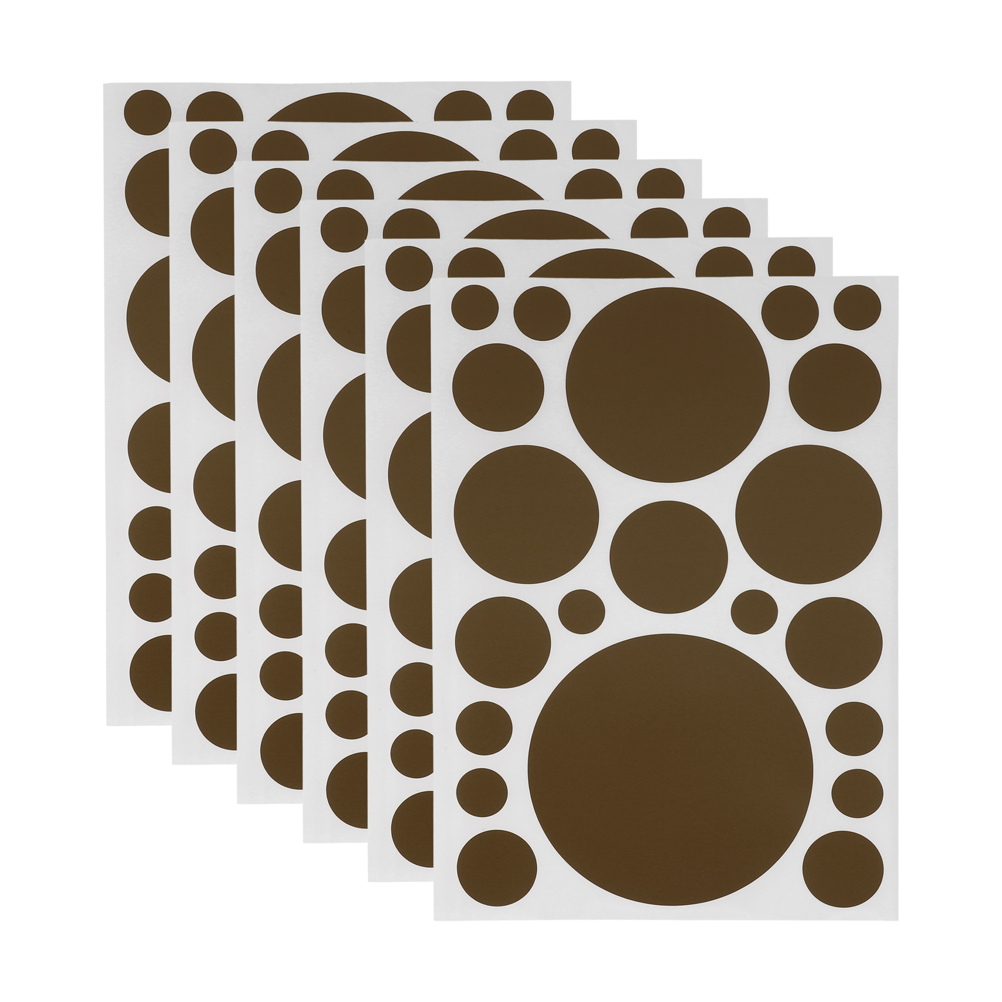 Unique Bargains Mall Large Round Dots Gift Stickers 6PCS Brown