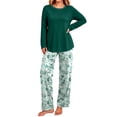 thumbnail image 3 of UVN Women Pajamas Sets Long Sleeve 2 Piece Lounge Set Casual Crewneck Sleepwear Tops and Long Printed Pants Soft Pjs Outfits with Pockets, 3 of 11