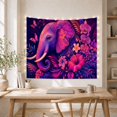 thumbnail image 5 of Floral Garden Ornately with Elephant Head Profile Facing, Mystical Fantasy for Space Lovers, Galaxy Room Decor, Mother'S Day Gift, Tapestry Wall Hanging for Bedroom and Dorm, 5 of 7